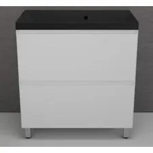 Symbolite Тумба под умывальник Манхэттен 80 Plus 2 ящика + Asti 80x45 (белый матовый/антрацит)