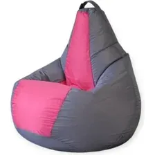 Кресло-мешок Mio Tesoro Груша Kombo XXL GF-130x85-SF (серый/фуксия)