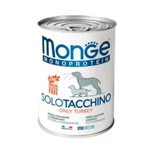 Влажный корм для собак MONGE Monoprotein паштет индейка консервы 400 г (70014229)