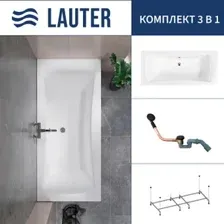 Ванна Lauter Belgravia 190x90 21110190 (с каркасом и сифоном 21Y11021 матовый черный)