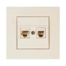Розетка компьютерная RJ-45 и телефонная MUTLUSAN Rita кремовая (2220 139 0102)