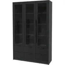 Шкаф-витрина Интерлиния Концепт КТ-ШВ3 Техно (антрацит/черный)