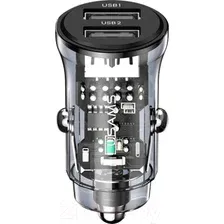 Автомобильное зарядное устройство Usams С31 Transparent Dual USB / CC162CC01 (прозрачный/черный)