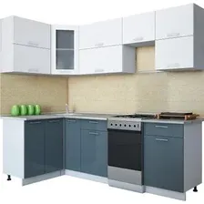 Готовая кухня Интерлиния Мила Gloss 50-12x24 (белый/асфальт глянец)
