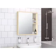 Runo Шкаф с зеркалом для ванной Эко 52 (какао)