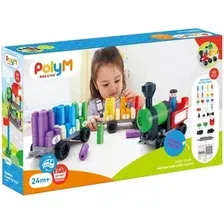 Конструктор PolyM Радужный поезд 760022_HP (63эл)