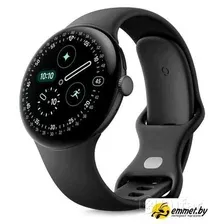 Умные часы Google Pixel Watch 4 LTE 45 мм (черный матовый/обсидиан, спортивный силиконовый ремешок)