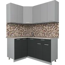 Готовая кухня Интерлиния Мила Лайт 1.2x1.6 (серебро/антрацит)