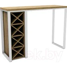 Барный стол Hype Mebel Уайн 120x40x110 (белый/дуб галифакс олово)