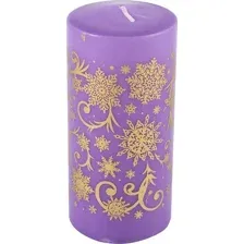 Свеча Волшебная страна Deco Christmas. Зимние узоры-2 103436 (золотистый/сиреневый)
