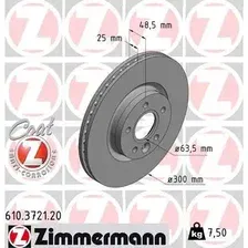 Тормозной диск ZIMMERMANN 610.3721.20 вентилируемый , передняя ось