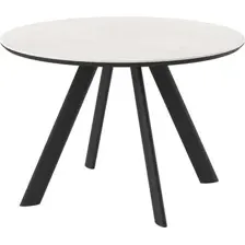 Стол МамаДома Rondy-116, krater perla premium cer/черный, 116 см