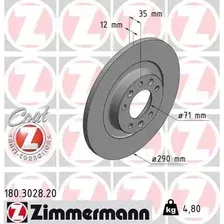 Тормозной диск ZIMMERMANN 180.3028.20 полный , задняя ось