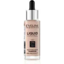Тональная основа EVELINE Liquid control жидкая, 32 мл, №020 - ROSE BEIGE