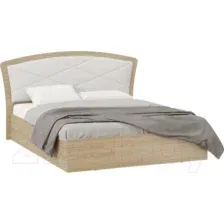 Двуспальная кровать ТриЯ Сэнди тип 1 универсальная с ПМ 160x200 (вяз благородный/белый)