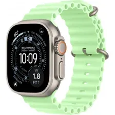 Apple Watch Ultra 3 LTE 49 мм (титановый корпус, природный/салатовый, ремешок из эластомера)
