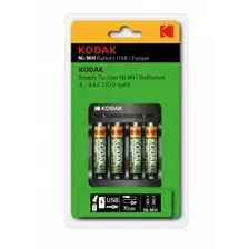 Зарядное устройство для аккумуляторов Kodak USB Overnight charger with 4 x 1100 mAh [K4AA/AAA]