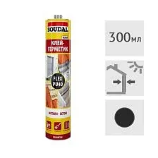 Клей-герметик полиуретановый Soudal FLEX PU 40 черный, 300 мл