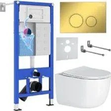 Унитаз подвесной Roxen Vortex в комплекте с инсталляцией StounFix Dual Fresh 6 в 1 968046 (кнопка: з