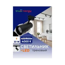 Светильник светодиодный трековый 30 Вт 4000K TRUENERGY Track Led черный (24082)