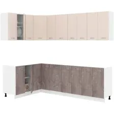 Готовая кухня Кортекс-мебель Корнелия Лира 1.5x2.5 без столешницы (капучино/оникс)