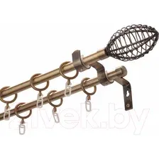 Карниз для штор Lm Decor Лайт Гранд Марио 25мм+16мм двухрядный (антик, 2.4м)