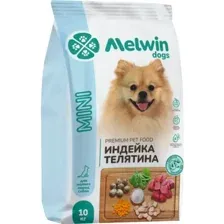 Корм для собак MELWIN для мелких пород, индейка/телятина, 10 кг