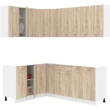 Готовая кухня Кортекс-мебель Корнелия Лира 1.5x2.0 без столешницы (дуб сонома)