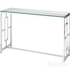 Консольный стол Stool Group Бруклин 120x40 (прозрачное стекло/сталь серебристый)