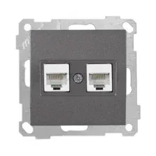 Розетка компьютерная RJ-45 двойная MUTLUSAN Elitra дымчатая (2270 138 0195)