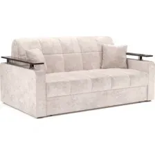 Диван Мебель-АРС Аккордеон Бакли НПБ 155x200 (велюр бежевый Plush OWV-33)