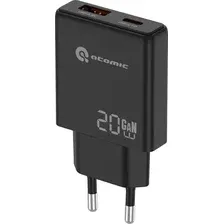 Зарядное устройство сетевое Atomic Blade G203 GAN 20W 2-порта USB (A+C) с кабелем USB (С-С) (1м)