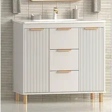 Brevita Тумба с умывальником Risacca Crema 90 RIS-06090-0342Я+B-OND090-01 (серый кашемир)