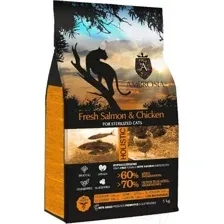 Корм AMBROSIA GRAIN FREE для стерилизованных кошек, лосось, курица, 5 кг