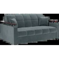 Диван Мебель-АРС Аккордеон Бакли НПБ 180x200 (велюр серо-синий HB-178/26)