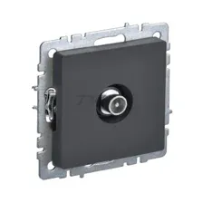 Розетка телевизионная проходная TV IEK Brite РТВ10-0-БрГ графит (BR-A10-P-K53)