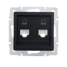 Розетка компьютерная RJ-45 двойная LEZARD Vesna черный бархат (742-4288-141)