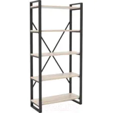 Стеллаж Hype Mebel Стандарт-2 50x200 (черный/древесина белая)