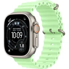 Умные часы Apple Watch Ultra 3 LTE 49 мм (титановый корпус, природный/салатовый, ремешок из эластомера)