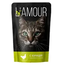 L’AMOUR для кошек с курицей в соусе 75 г х 28 шт