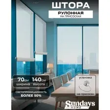 Рулонная штора Sundays Home Санскрин 310-01 70х140 (белый, на присосках)