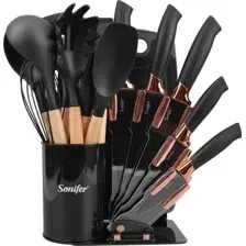 Набор кухонных приборов Sonifer SF-1189A (19пр, черный)