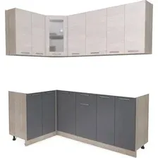 Готовая кухня Интерлиния Мила 12x20 без столешницы (вудлайн кремовый/антрацит)
