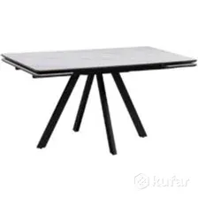 Обеденный стол Notta Вилли 140/200x80 (белый мрамор/черный )