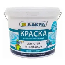 Краска Лакра Для стен и потолков водно-дисперсионная 6.5 кг (белоснежный)