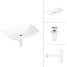 Умывальник Lauter 21540 + клапан 21190W + сифон 21635W (белый матовый)