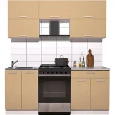 Готовая кухня Интерлиния Мила Gloss 60-19 (капучино глянец)