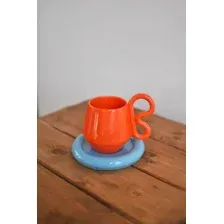 Чашка Ceramicmay с блюдцем 250 мл (цветной)