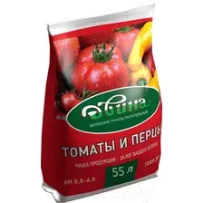 Грунт для растений Двина Питательный торфяной томаты и перцы ГТП55 (55л)