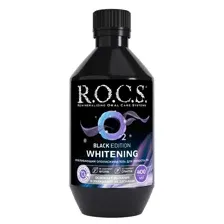 Ополаскиватель для полости рта R.O.C.S. Black Edition отбеливающий 400мл. Ополаскиватель РОКС без спирта,без фтора.